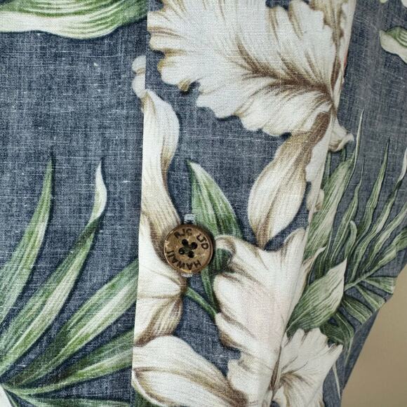 Vintage Made in Hawaii Floral Aloha Resort Shirt Reverse Look USA Mens L XL - Picture 3 of 7